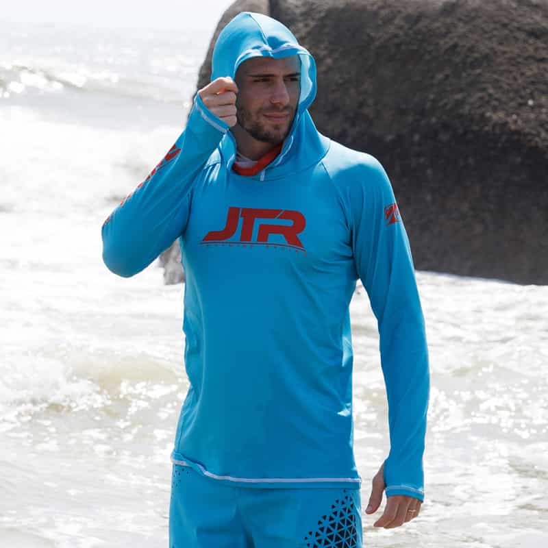 Jtr Series Hooded Rashguard - Aqua Blue
