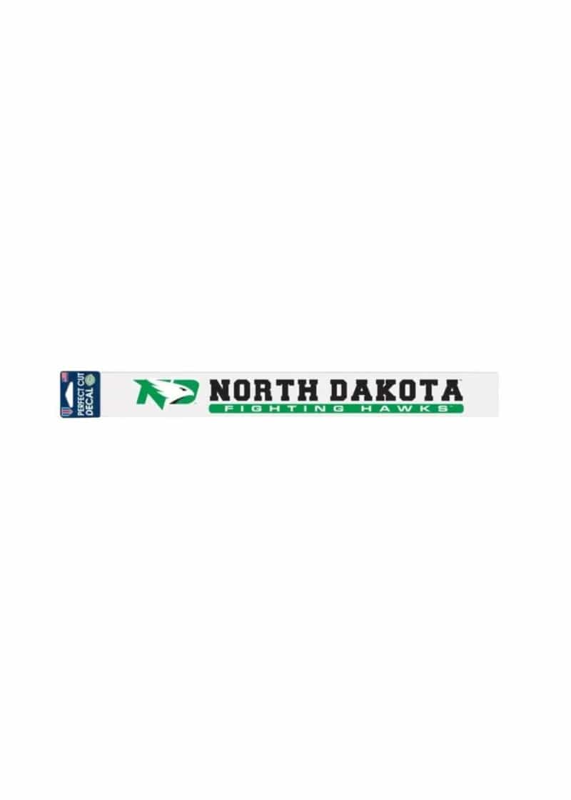 17" North Dakota Fighting Hawks Horizontal Perfect Cut Decal