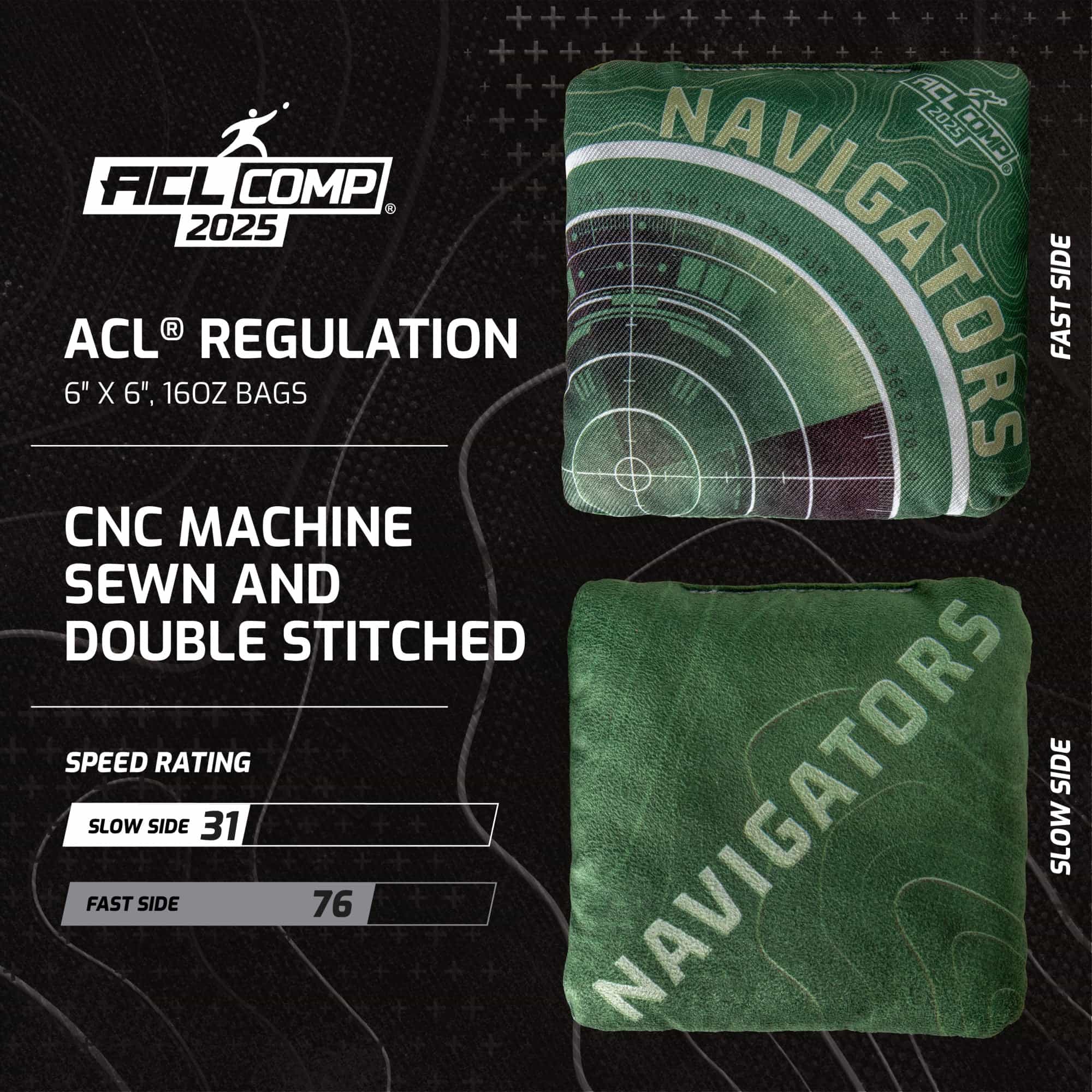 Acl® Comp Green Navigator Cornhole Bags