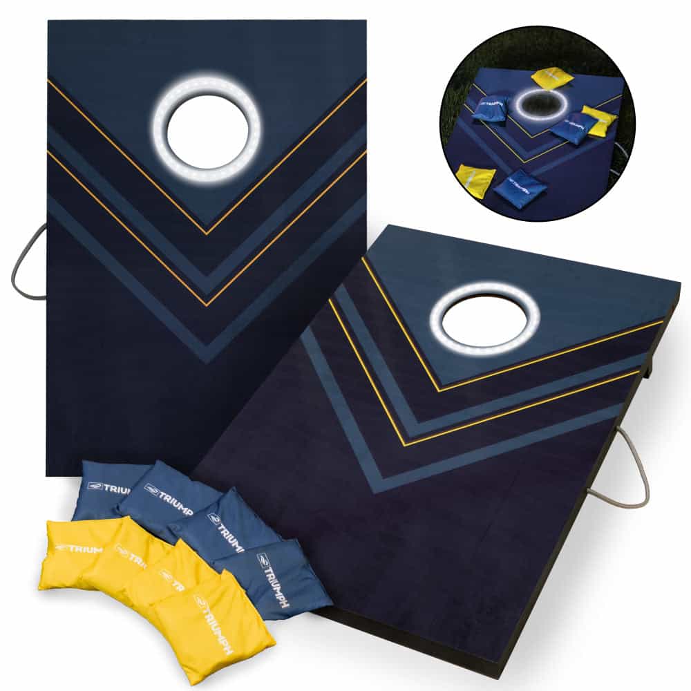 Triumph Blue and Yellow 2x3 LED Cornhole Set