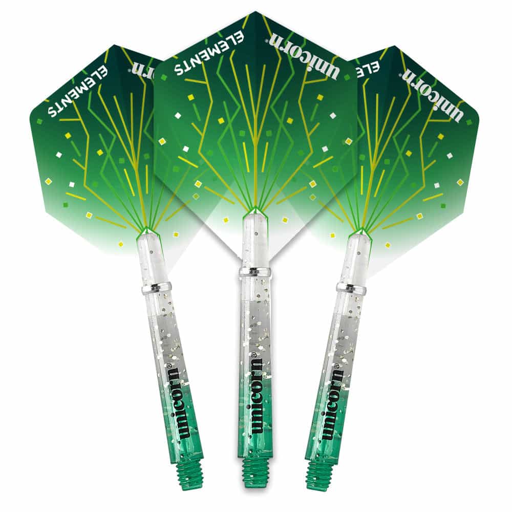 Unicorn Gripper 4 Elements Flight & Shaft Combo - Green
