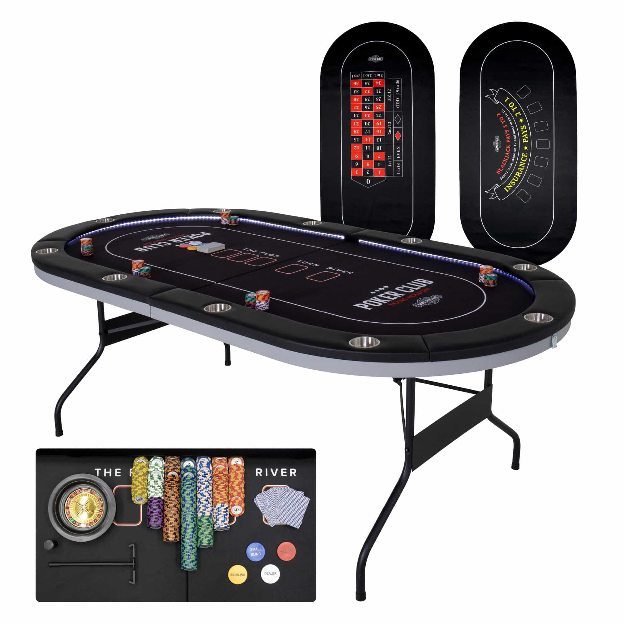 American Legend 84" Oval LED Casino Table