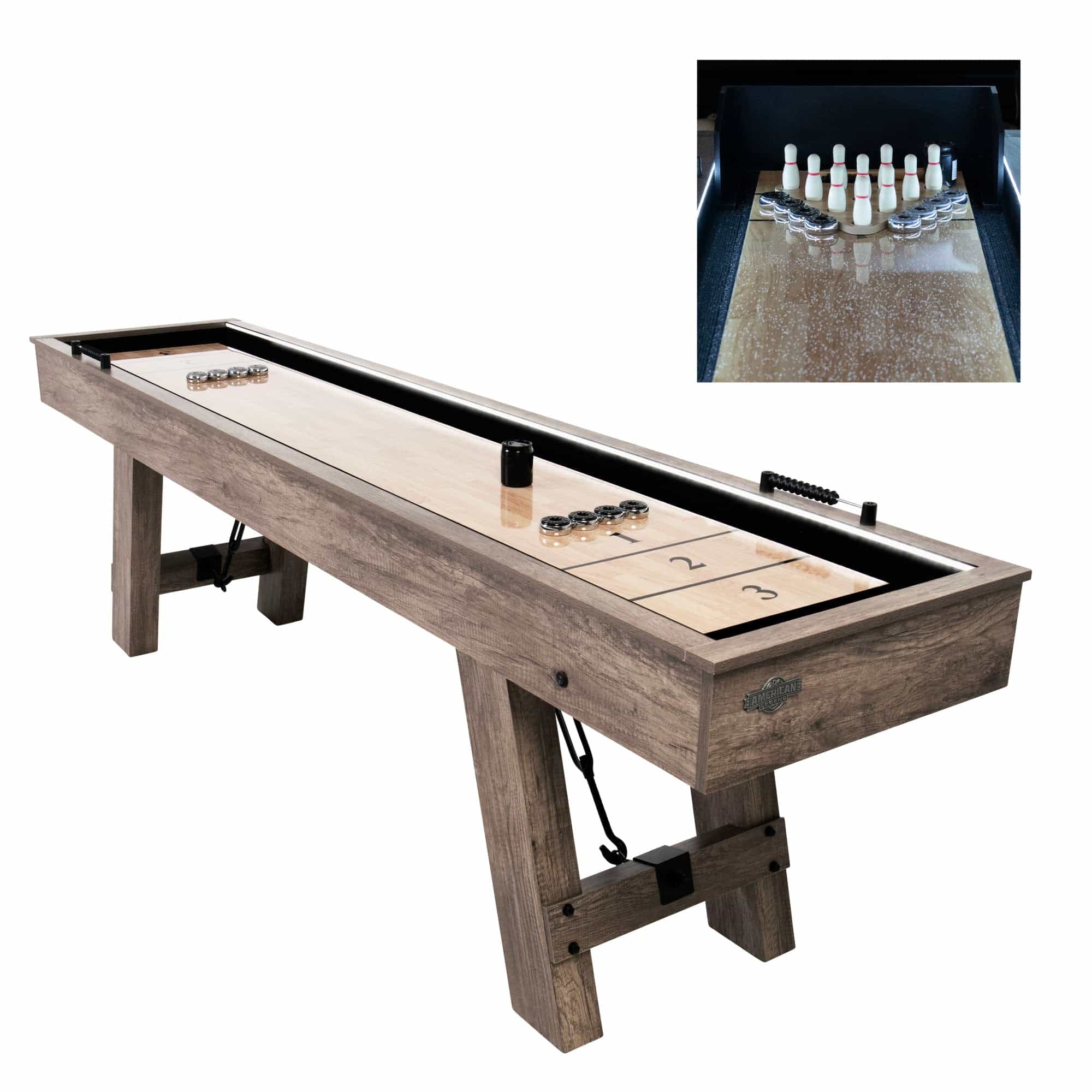 Brookdale 9’ Led Light Up Shuffleboard Table