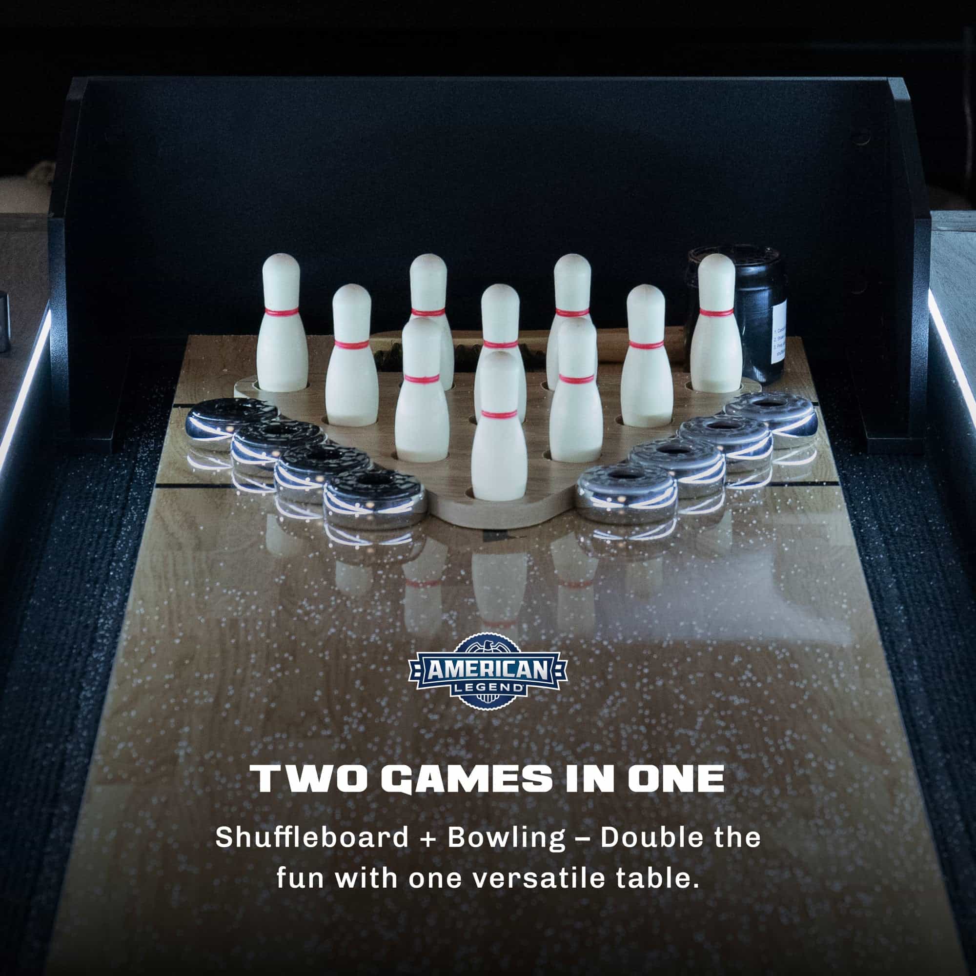 Brookdale 9’ Led Light Up Shuffleboard Table