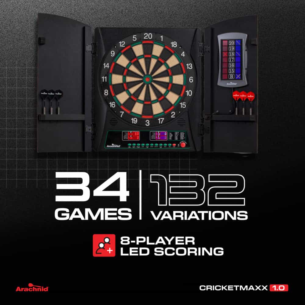 Cricket Maxx 1.0 Electronic Dartboard Cabinet Set