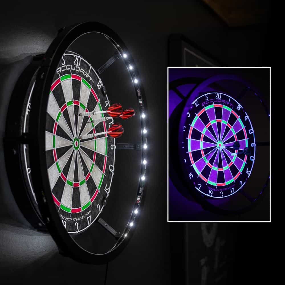 Nighthawk 2 In 1 LED/Blacklight Bristle Dartboard Surround Set