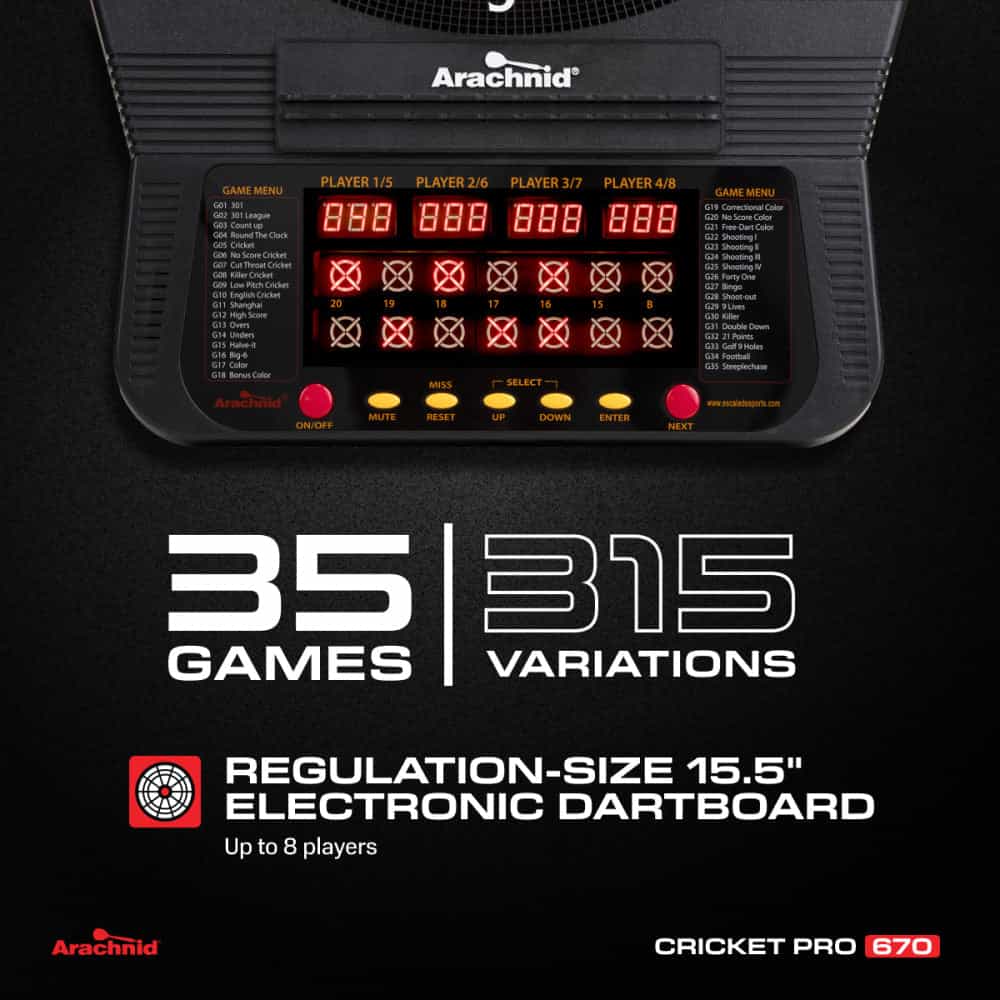 Cricket Pro 670 Electronic Dartboard