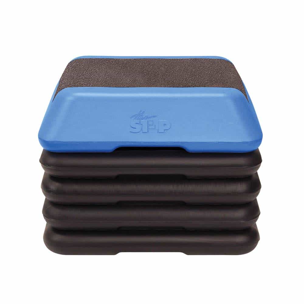 The Step Adjustable High Step Aerobic Platform With 4 Risers - Made In The Usa - Blue
