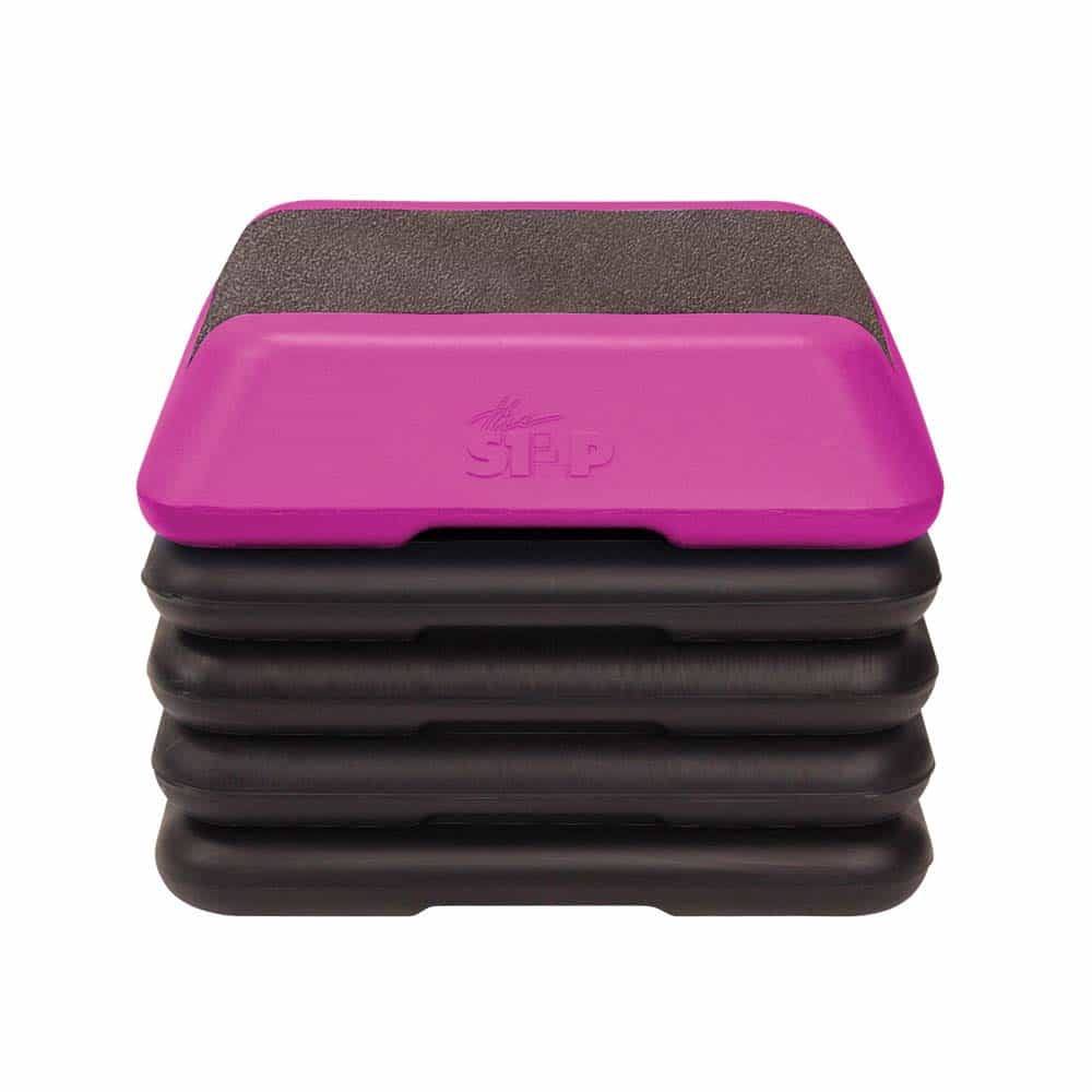 The Step Adjustable High Step Aerobic Platform With 4 Risers - Made In The Usa - Pink
