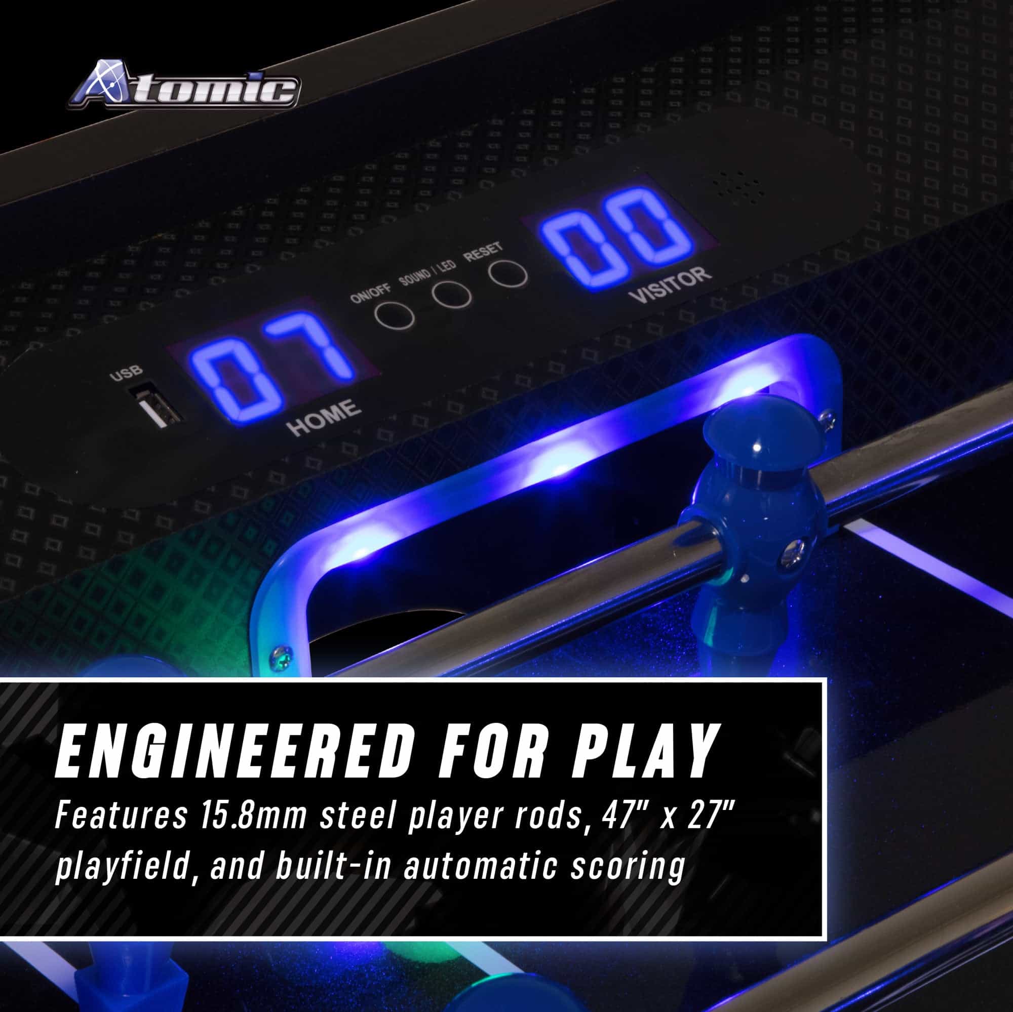 Azure Led Light Up Foosball Table
