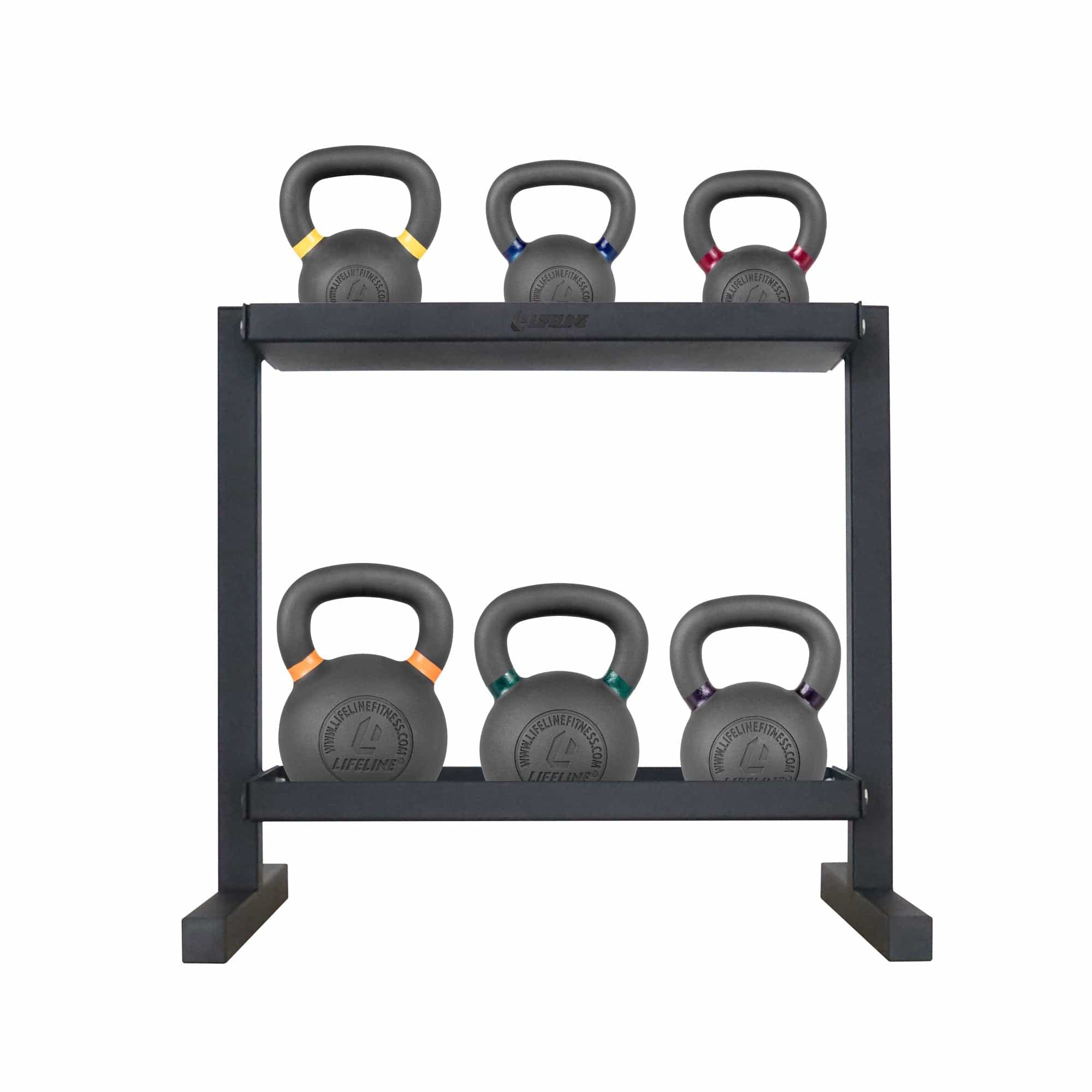 Lifeline Six Kettlebell Set With Storage Rack