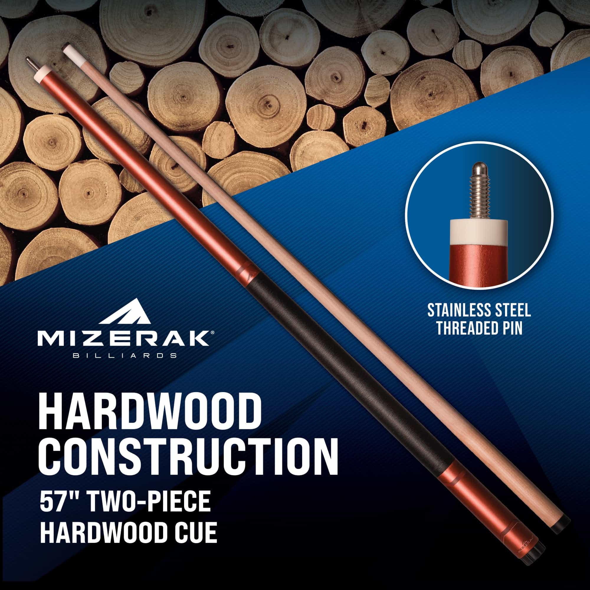Mizerak 57" Two-Piece Hardwood Cue