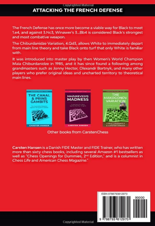 Pre-Order - The Chiburdanidze Variation In The French Winawer: A Surprise Weapon In The Main Line French Defense