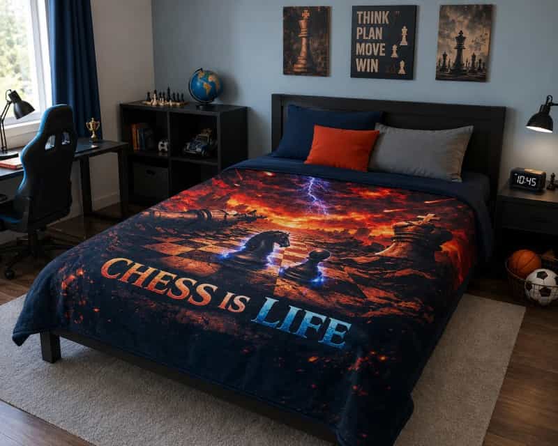 Chess Is Life Fleece Blanket