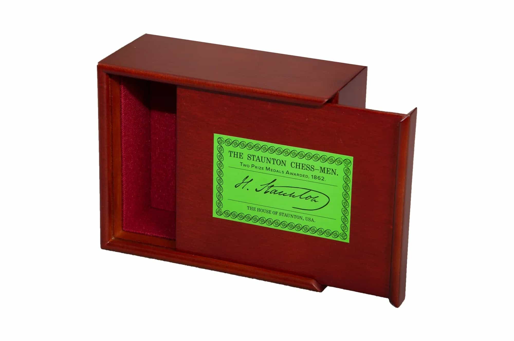Mahogany Slide-Top Chess Box - Library Size