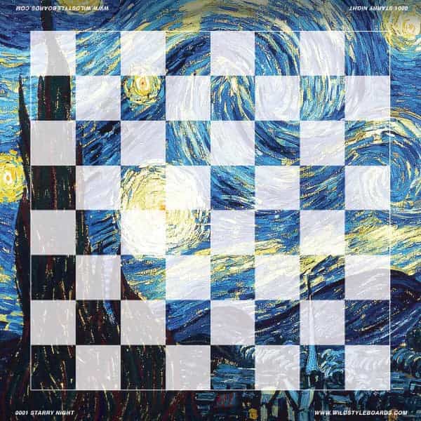 Starry Night - Full Color Vinyl Chess Board