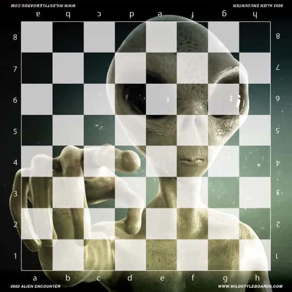 Alien Encounter - Full Color Vinyl Chess Board