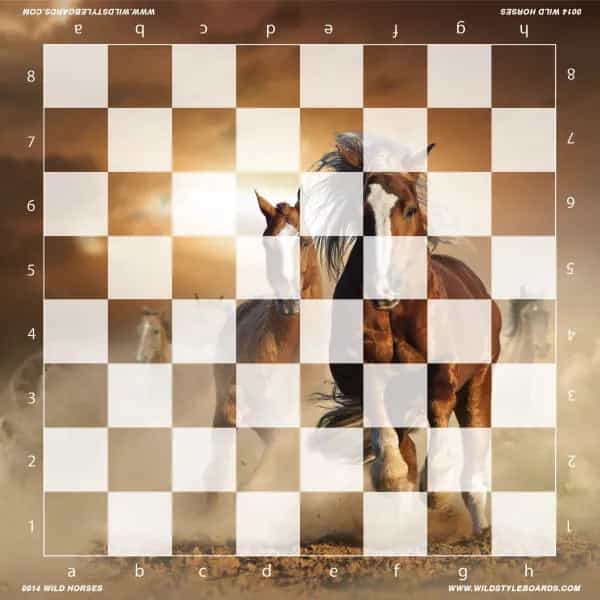 Wild Horses Full Color Vinyl Chess Board