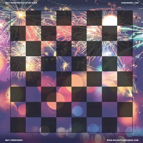 Fireworks Full Color Vinyl Chess Board
