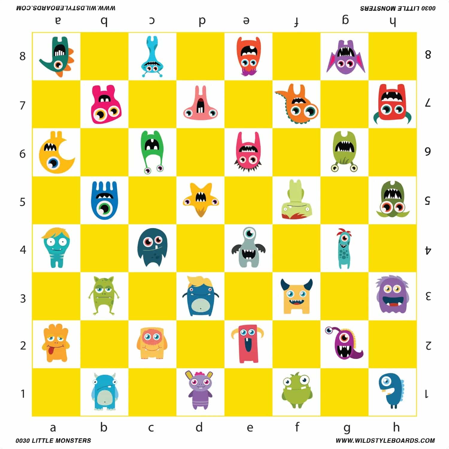 Little Monsters Full Color Vinyl Chess Board