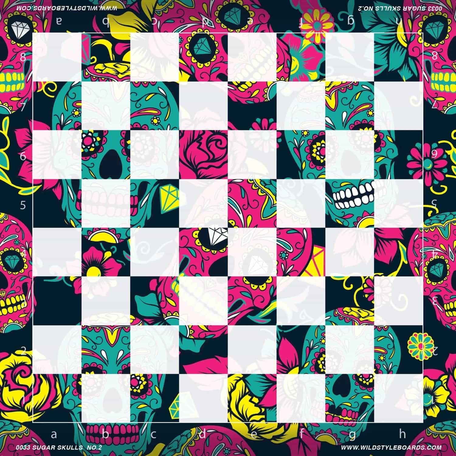 Sugar Skulls No. 2 Full Color Vinyl Chess Board