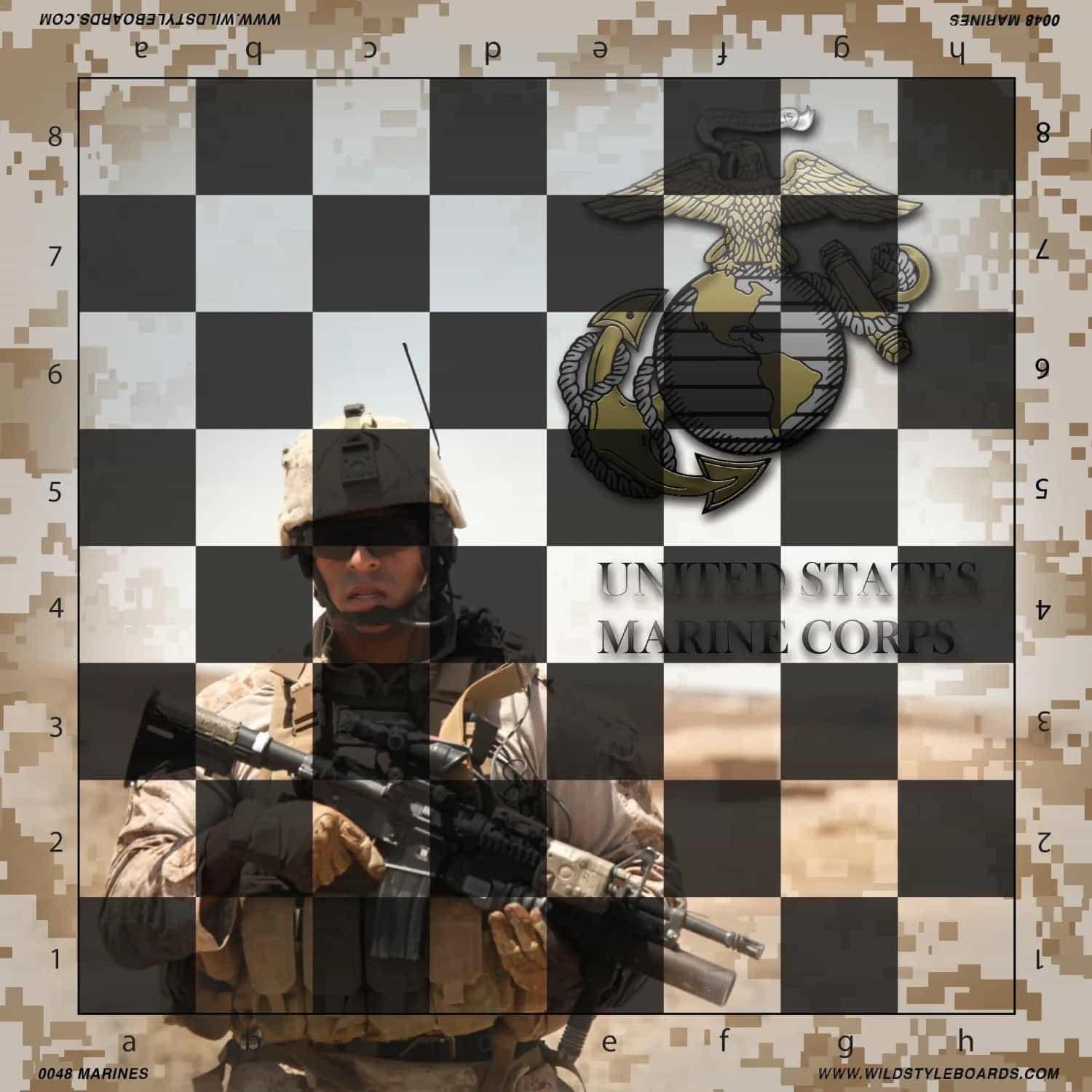 United States Marines - Full Color Vinyl Chess Board