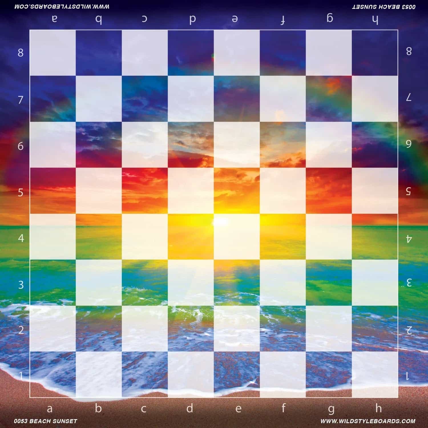Beach Sunset Full Color Vinyl Chess Board