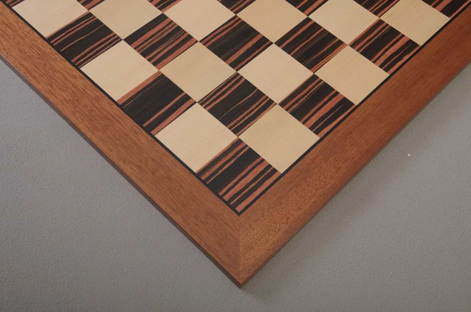 Macassar Ebony & Bird's Eye Maple Double-Sided Chess Board