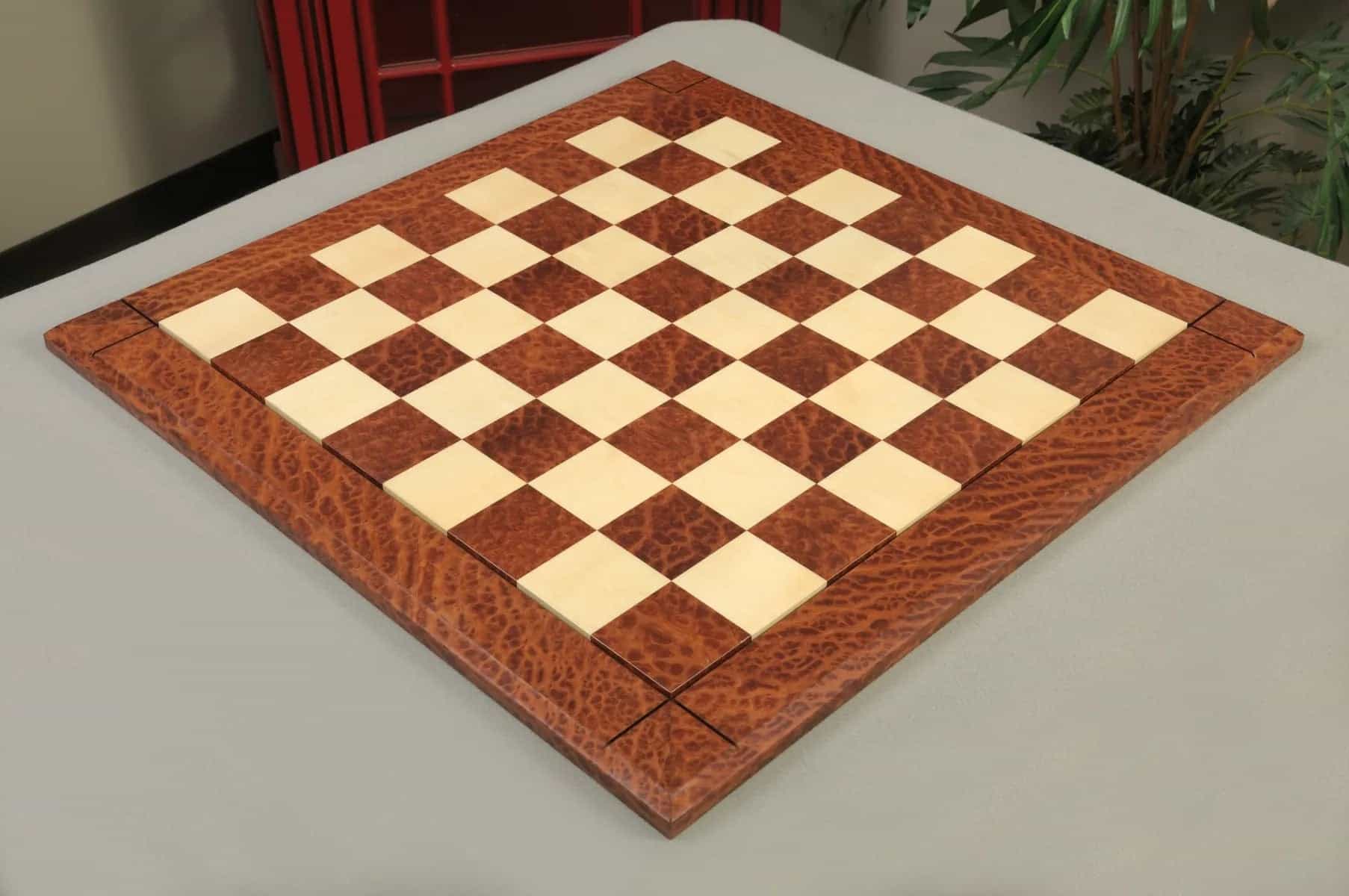 Vavona Burl & Maple Reproduction of the Drueke Chess Board