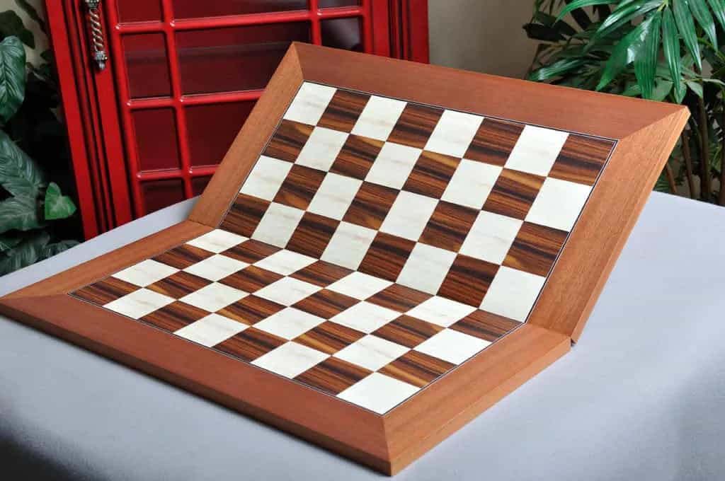 Indian Rosewood and Bird's Eye Maple Folding Chess Board