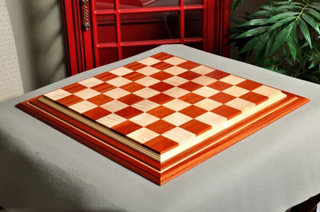 Pre-Order - Signature Contemporary Iv Luxury Chess Board - Bloodwood / Curly Maple - 2.5" Squares