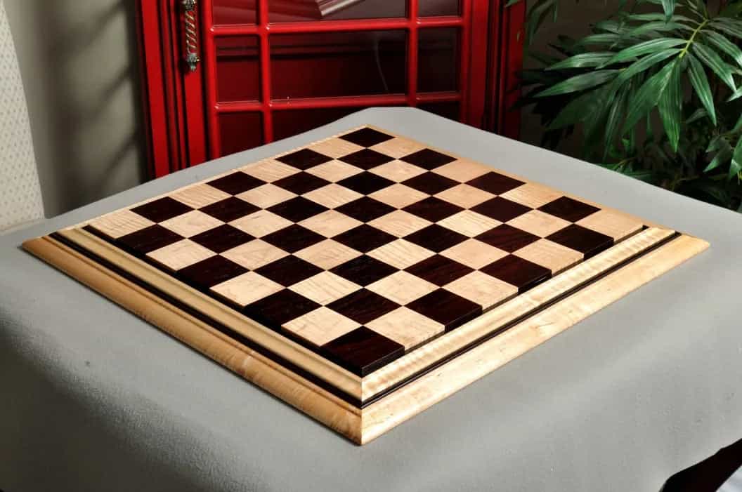 Pre-Order - Signature Contemporary Ii Chess Board - Curly Maple / African Palisander - 2.5" Squares