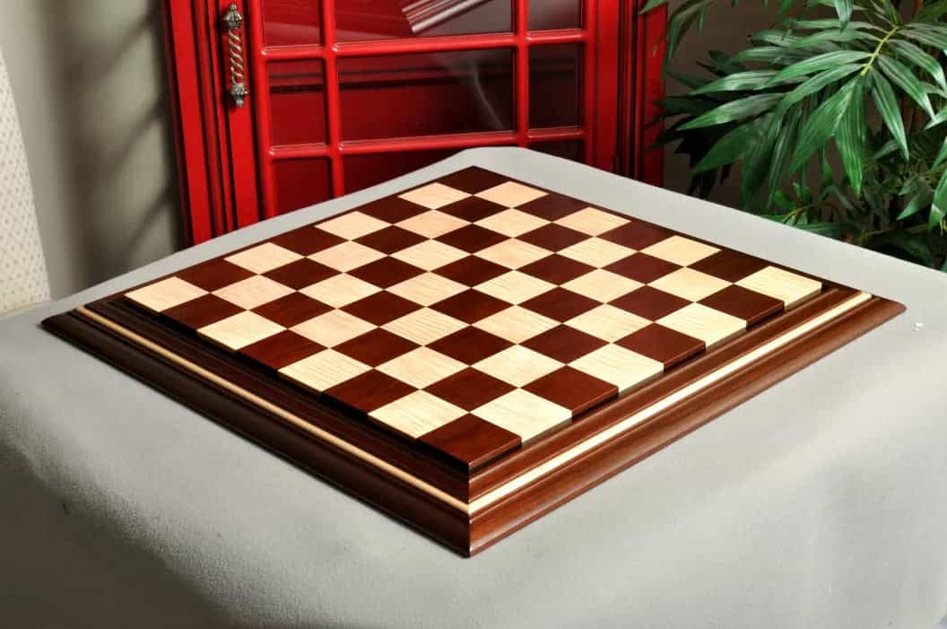 Pre-Order - Signature Contemporary Ii Chess Board - Peruvian Nogal / Curly Maple - 2.5" Squares
