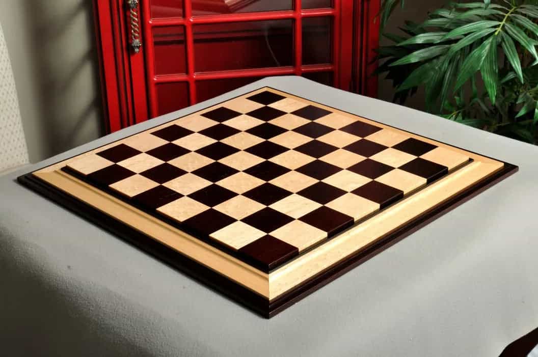 Pre-Order - Signature Contemporary Iii Luxury Chess Board - African Palisander / Bird's Eye Maple - 2.5" Squares