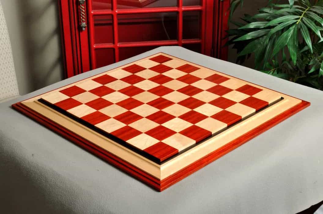 Pre-Order - Signature Contemporary Iii Luxury Chess Board - Padauk / Bird's Eye Maple - 2.5" Squares