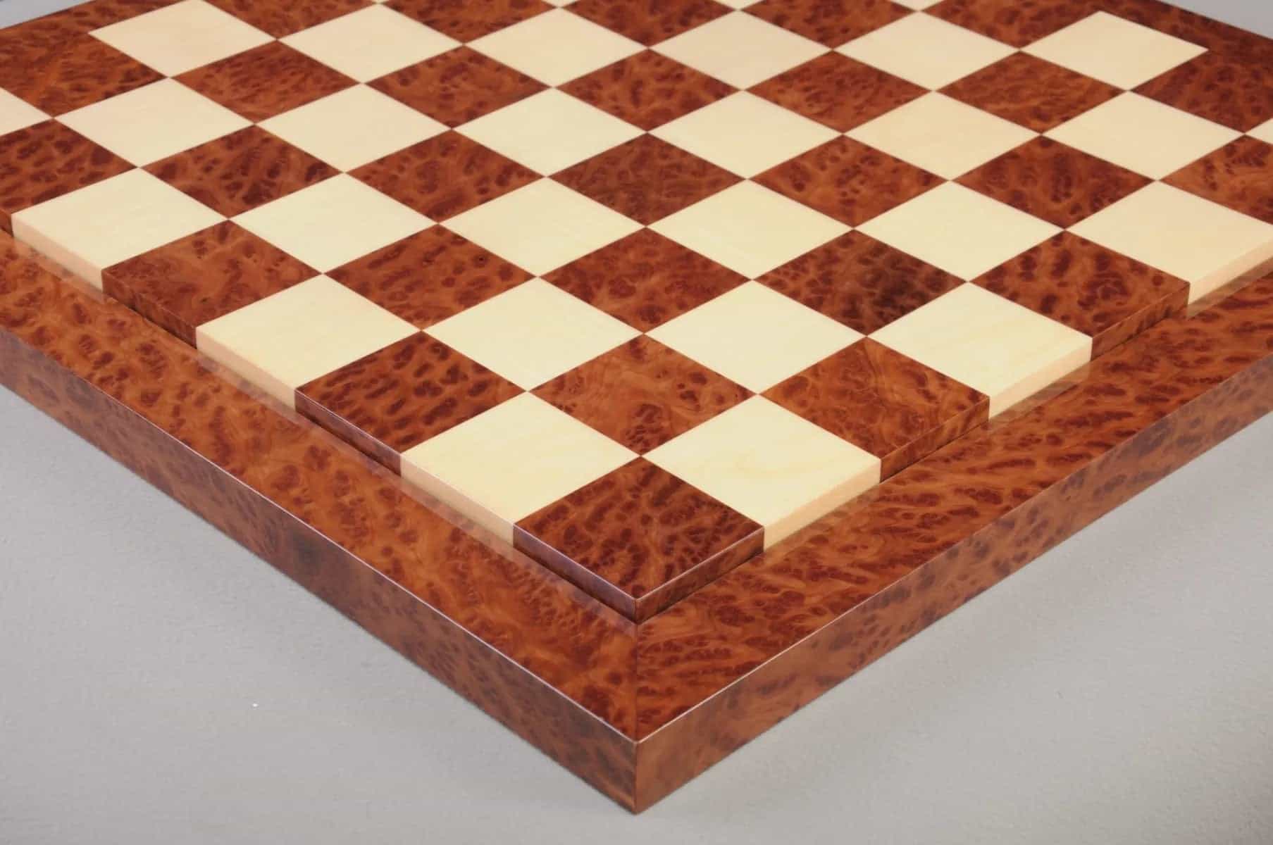Vavona Burl & Maple Superior Contemporary Chess Board