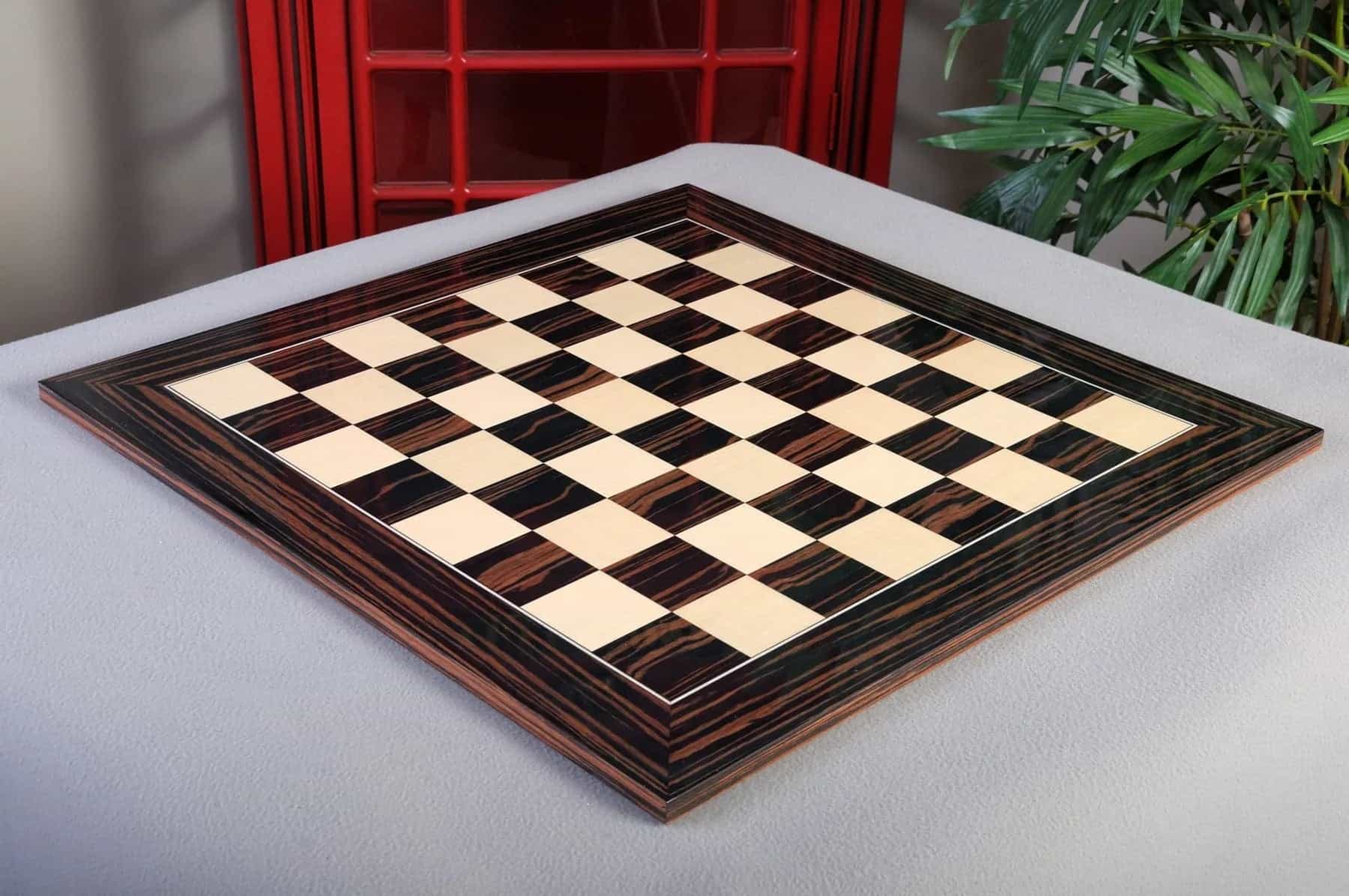 Macassar Ebony & Maple Traditional Chess Board