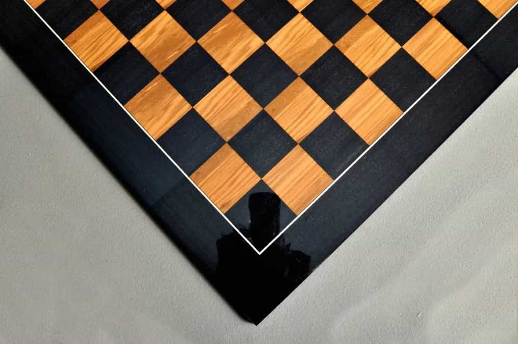 Blackwood And Olivewood Standard Traditional Chess Board - Gloss Finish