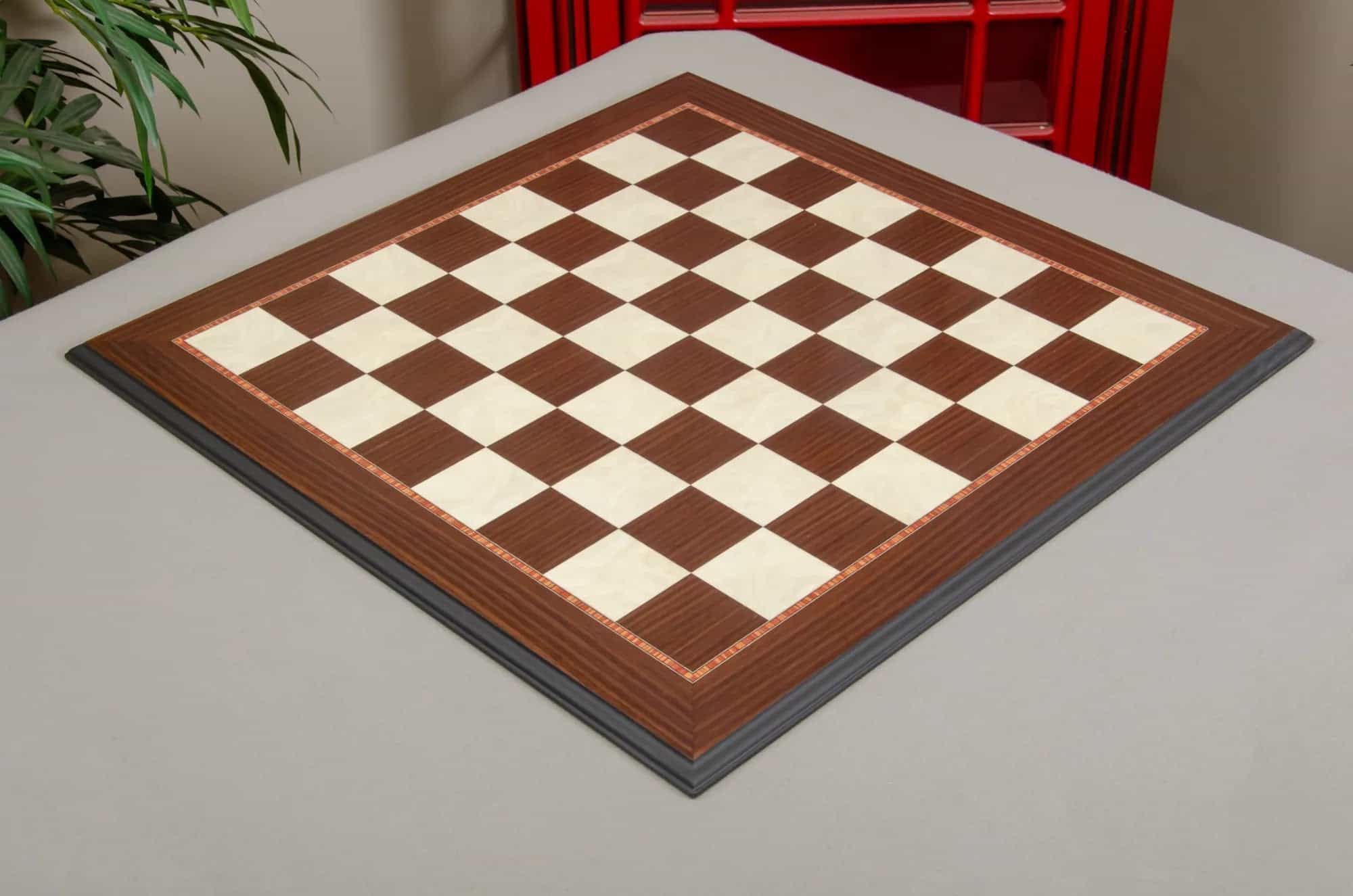 Striped Ebony And Bird's Eye Maple Standard Traditional Chess Board