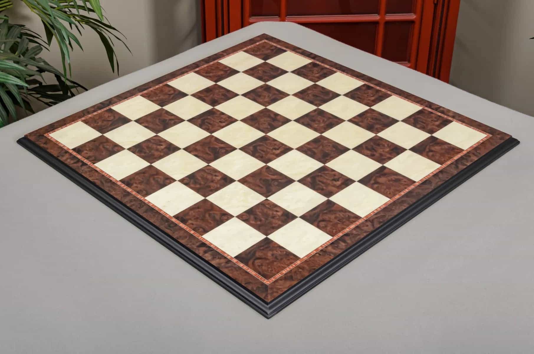 Walnut Burl & Maple Traditional Chess Board