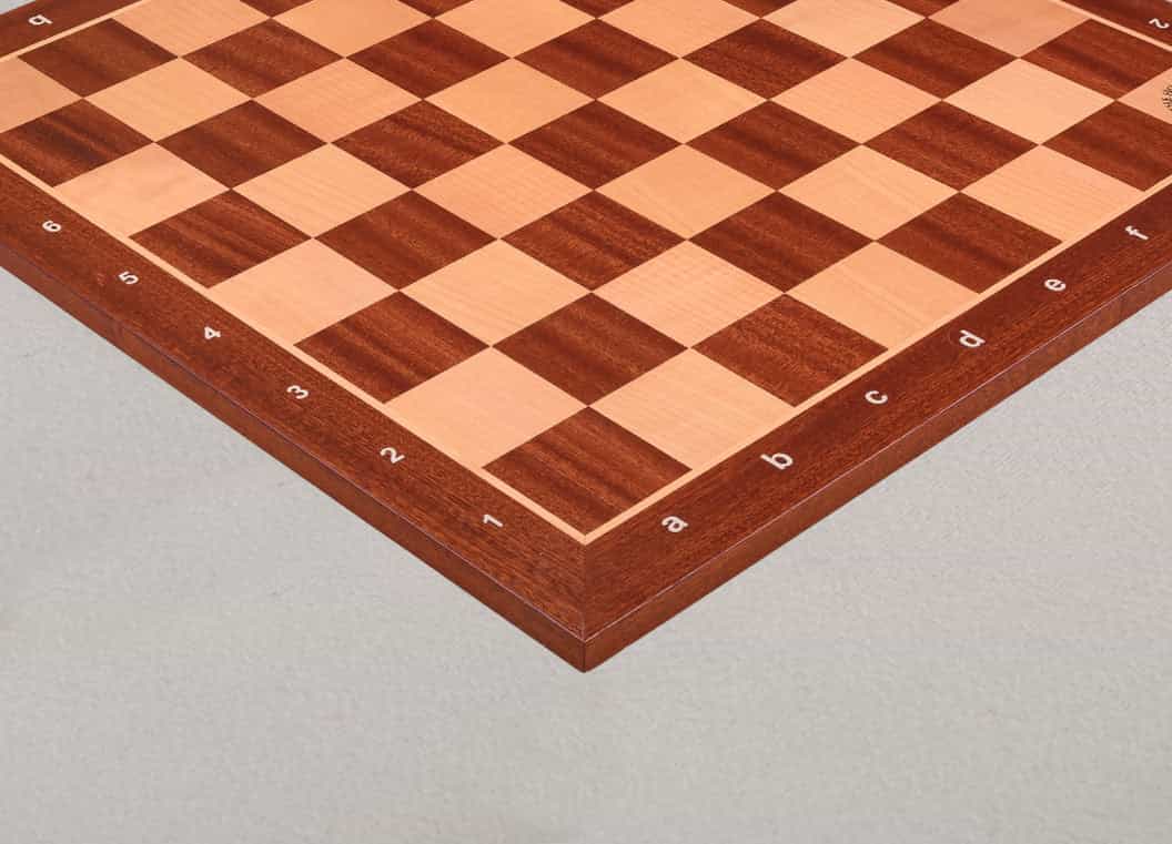 Prototype - Red Mahogany And Maple Wooden Tournament Chess Board - 2.25" Squares