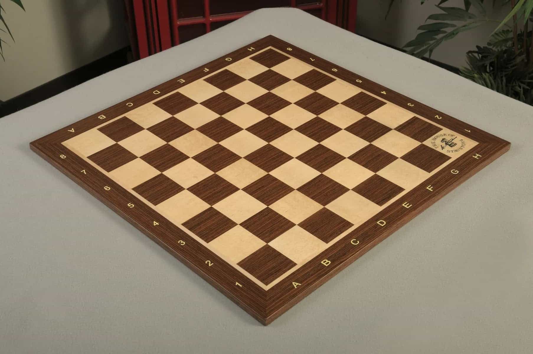 Macassar Ebony And Maple Wooden Tournament Chess Board