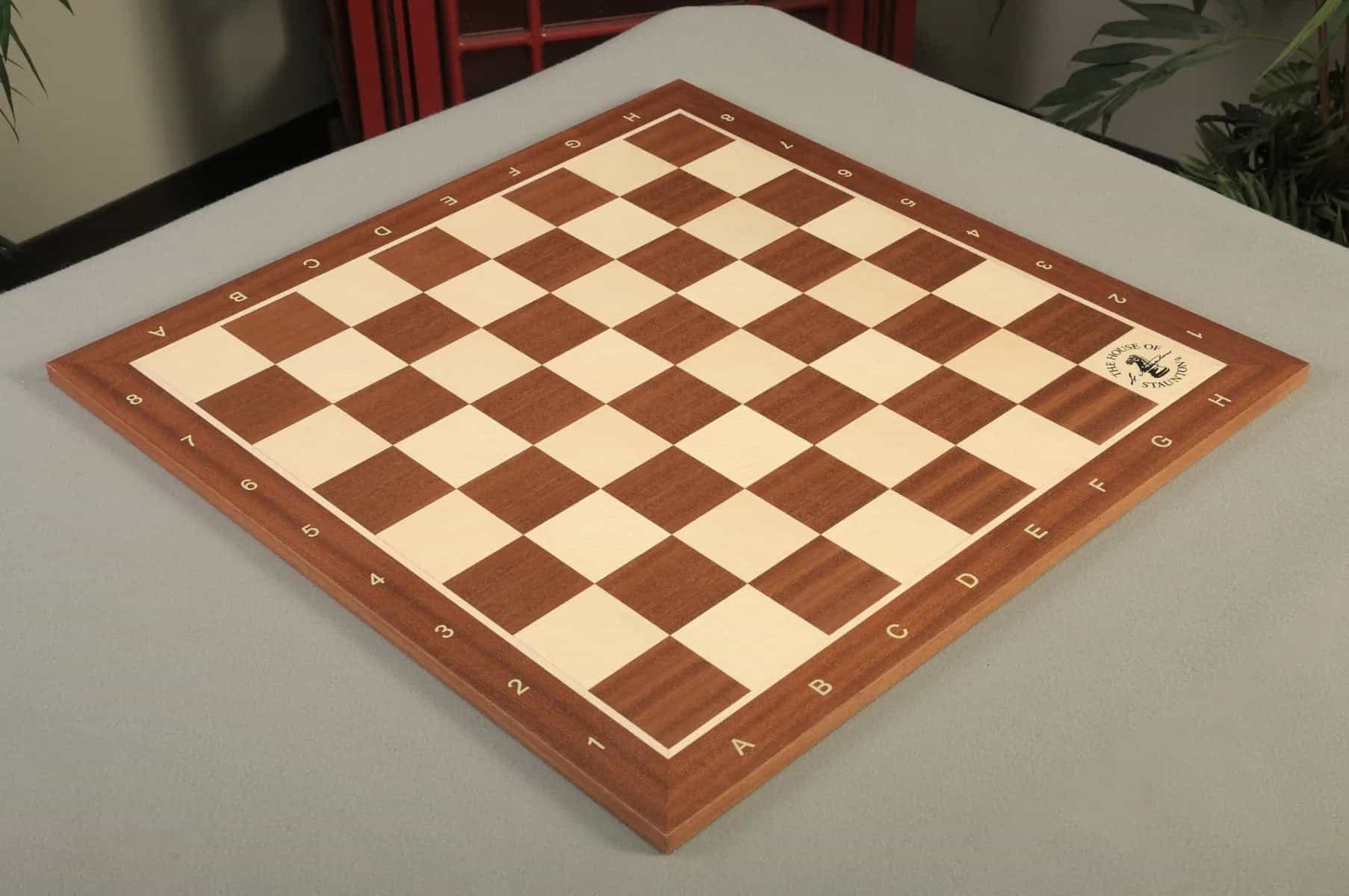 Mahogany And Maple Wooden Tournament Chess Board