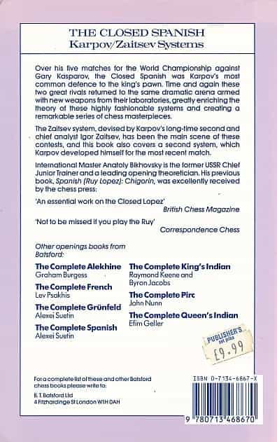 Clearance - The Closed Spanish - Karpov/Zaitsev Systems