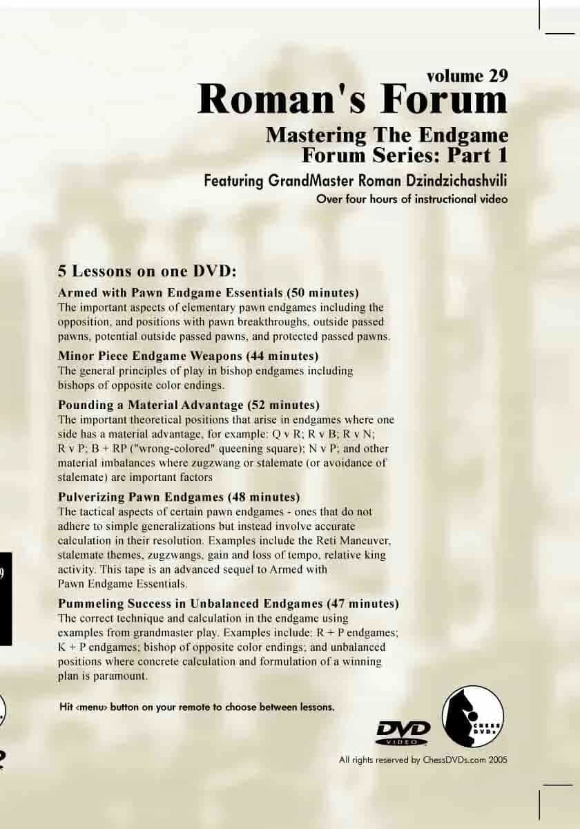 Roman's Lab Volume 29: Mastering the Endgame Forum Series Part 1
