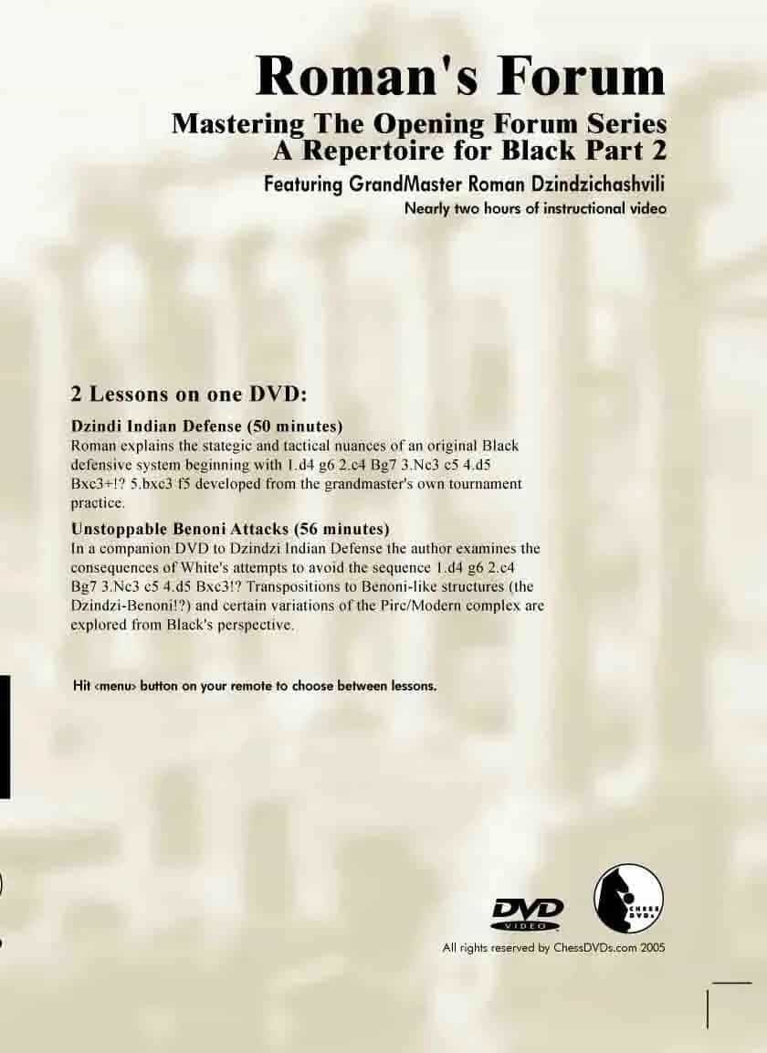 Roman's Lab - Volume 32 - Mastering The Opening Forum Series - A Repertoire For Black - Part 2