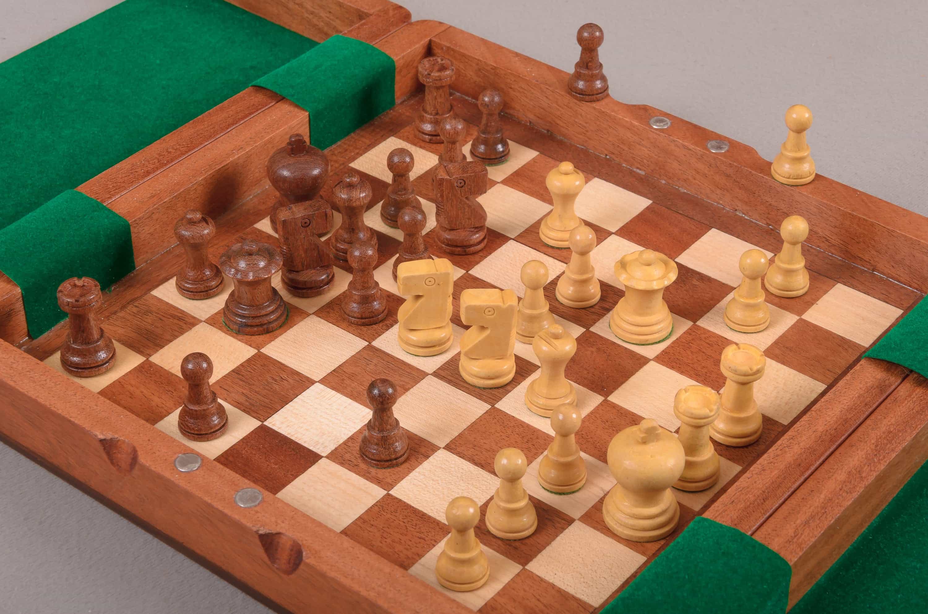 Imperfect - Ultimate Wooden Magnetic Travel Chess Set - 10"