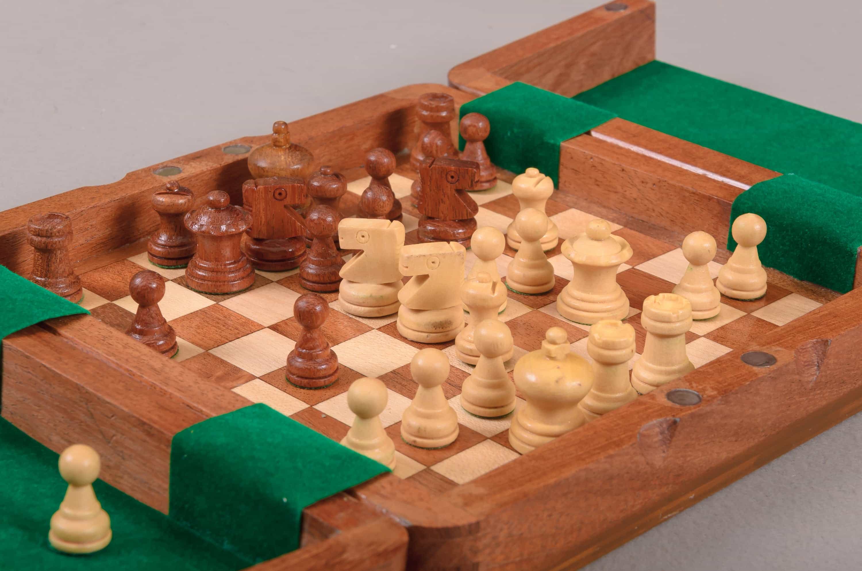 Imperfect - Ultimate Wooden Magnetic Travel Chess Set - 8"