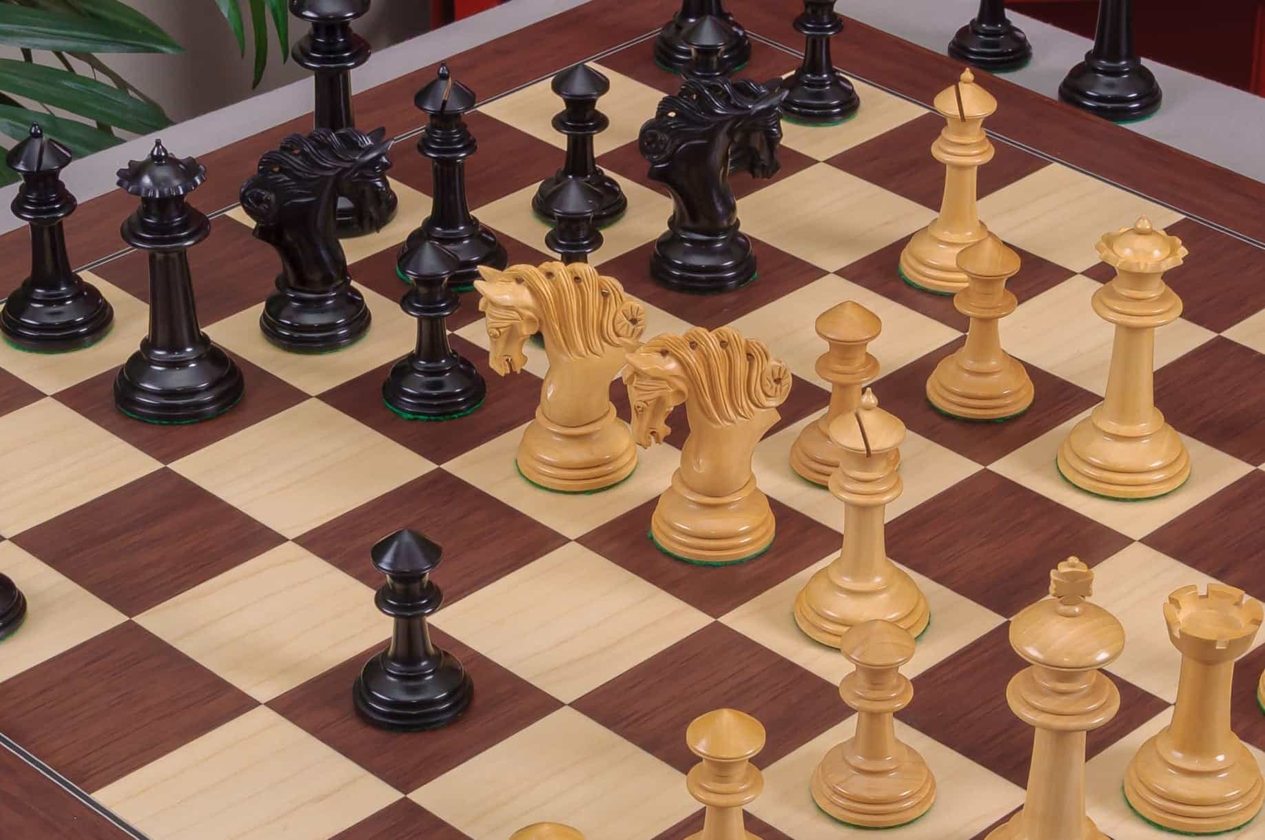 Imperfect - 4.4" Westminster - Genuine Ebony / Boxwood - Wood Chess Pieces