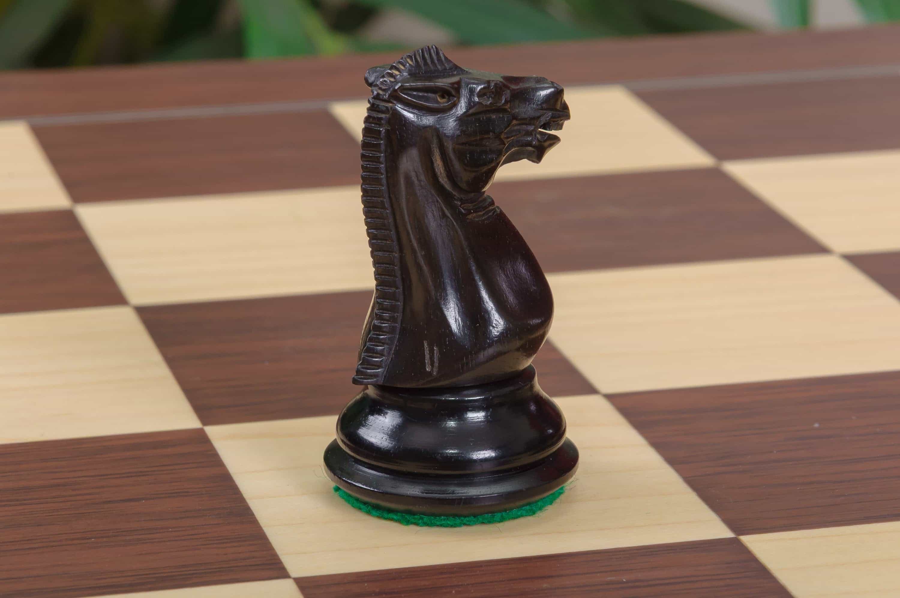 Imperfect - 4.0" Morphy - Genuine Ebony / Boxwood - Wood Chess Pieces